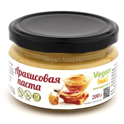 Арахисовая паста натуральная Vegan food, 200 г